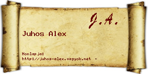Juhos Alex névjegykártya